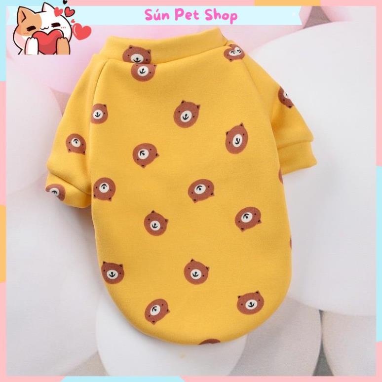 Áo cho chó mèo, áo nỉ lót lông giữ ấm cho thú cưng mùa đông