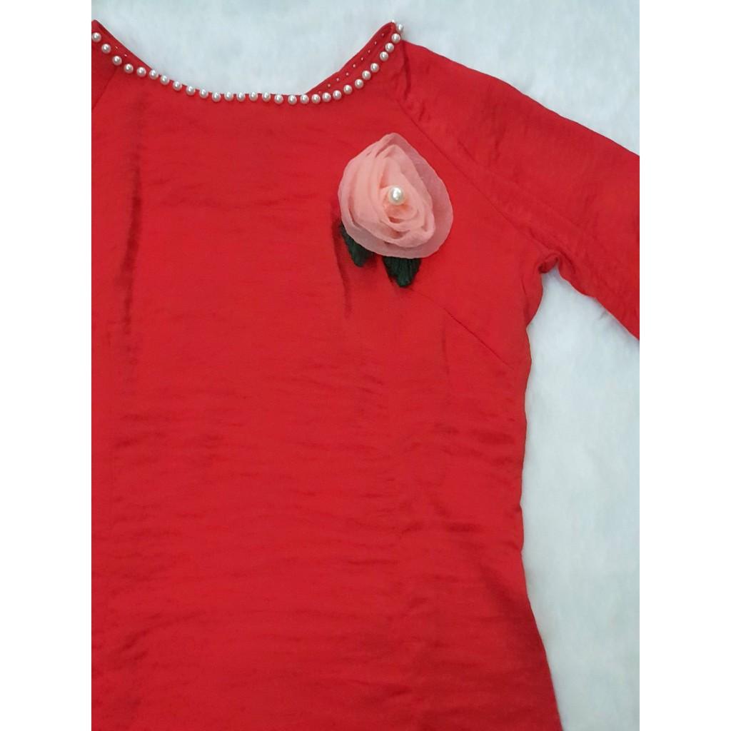 Áo dài cách tân vải nhung