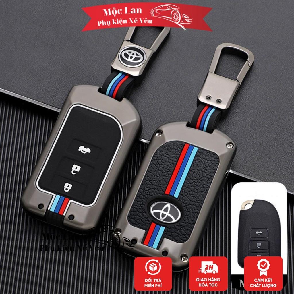 Ốp khóa kim loại - Vỏ bọc bảo vệ chìa smartkey ô tô TOYOTA Yaris Vios G 2015-2020 - otofunmoclan