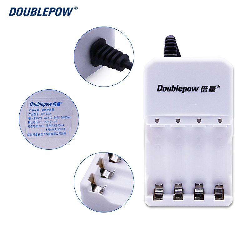 Bộ Sạc Pin Tiểu 2A,3A Doublepow K02 Sạc Nhanh - Tự ngắt Kèm Hộp 4 Pin 3000mah-HÀNG CHÍNH HÃNG