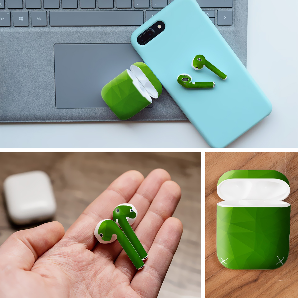 Miếng dán skin chống bẩn cho tai nghe AirPods in hình Vân kim cương - BG0046 (bản không dây 1 và 2