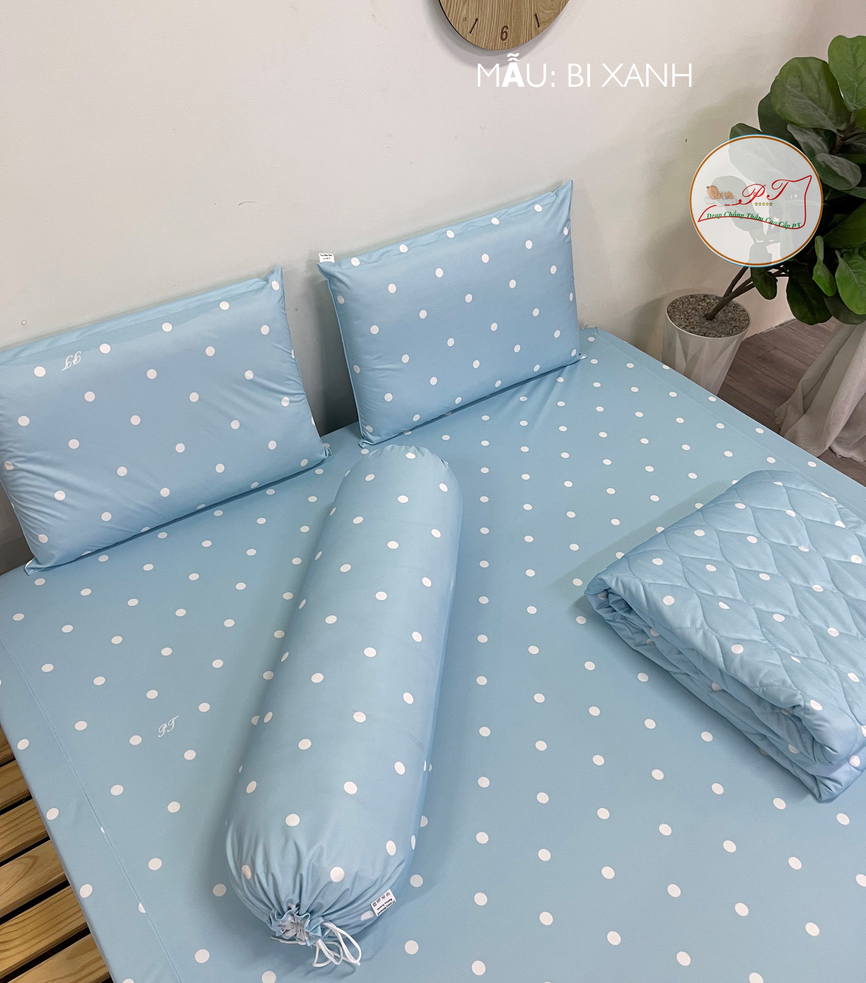 Ga Chống Thấm Cao Cấp PT Mẫu Họa Tiết Bi Xanh