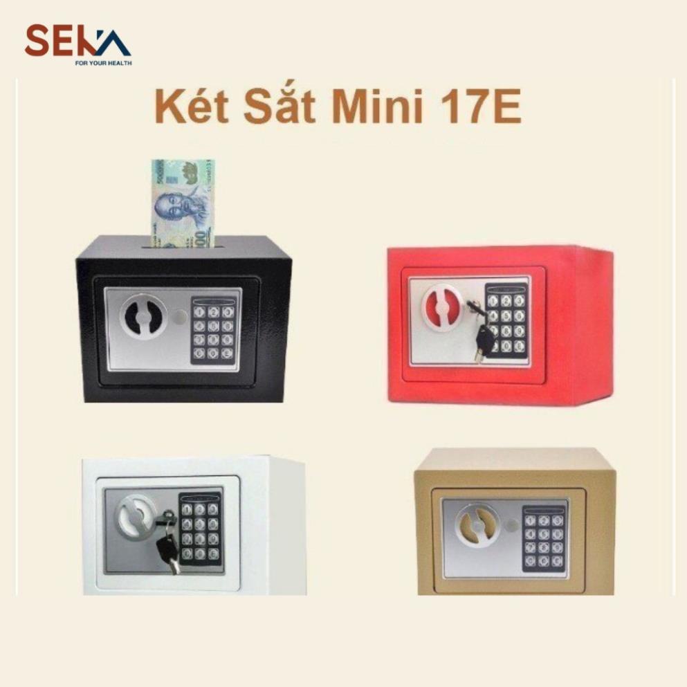 Két Sắt Mini SEKA 17E Khoá Điện Tử Chống Cháy Có Khe Đút Tiền - Màu Ngẫu Nhiên - Hàng Chính Hãng