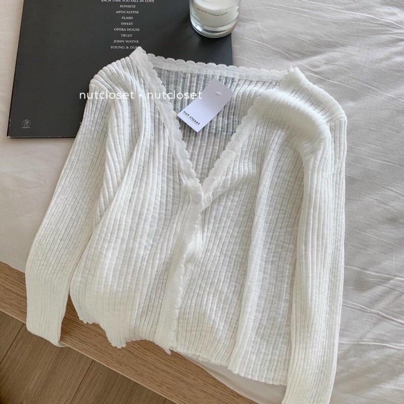 Áo khoác cardigan len tơ Quảng Châu mặc 4 mùa siêu hot - hinhin