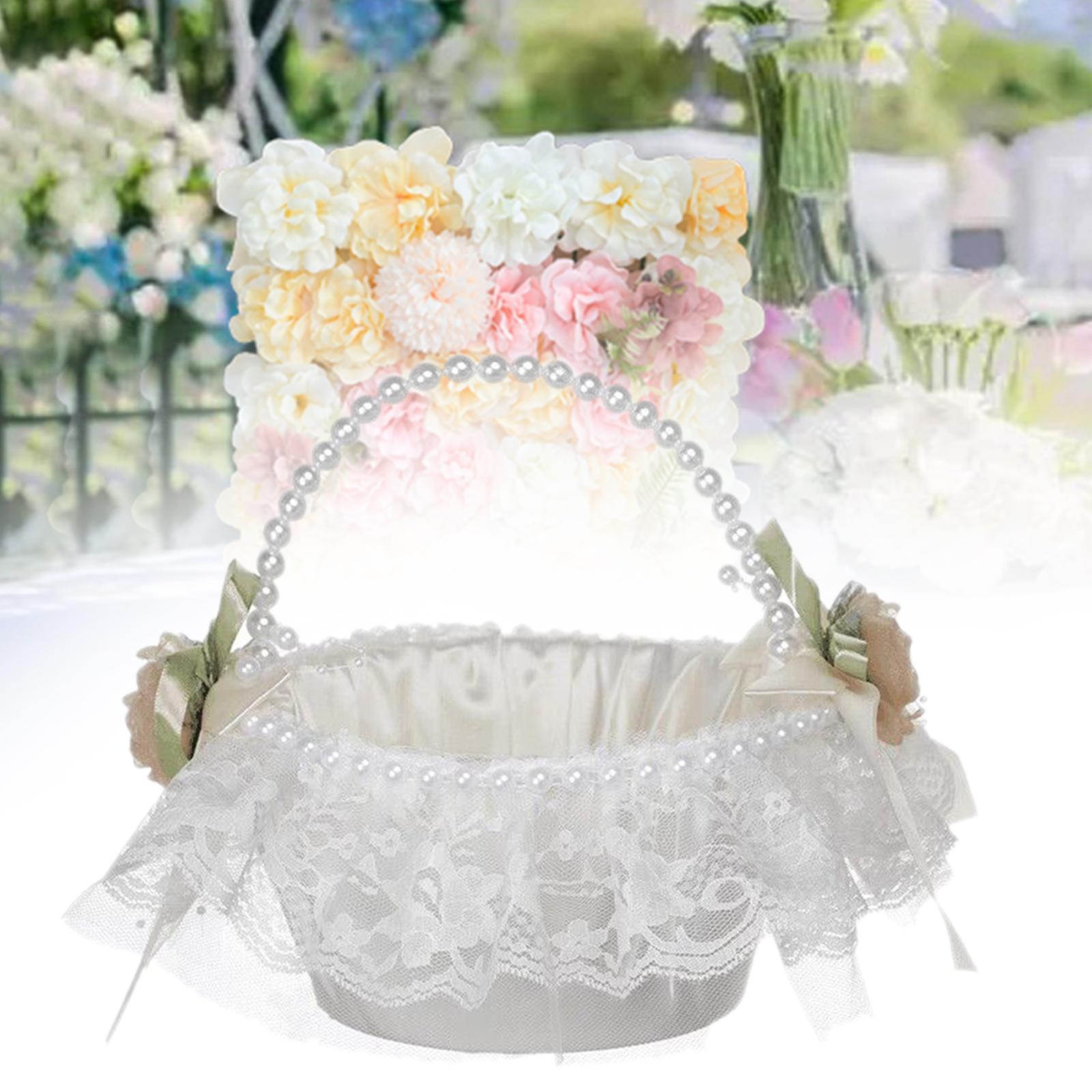 Wedding Flower Basket Decor Flower Girl Basket for Event Anniversary Parties