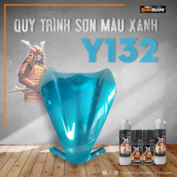 Sơn xịt Samurai Kurobushi - MÀU XANH Y132 (400ml)