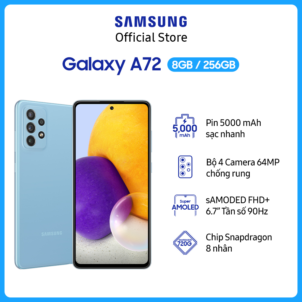 Điện Thoại Samsung Galaxy A72 (8GB/256GB) - Hàng Chính Hãng