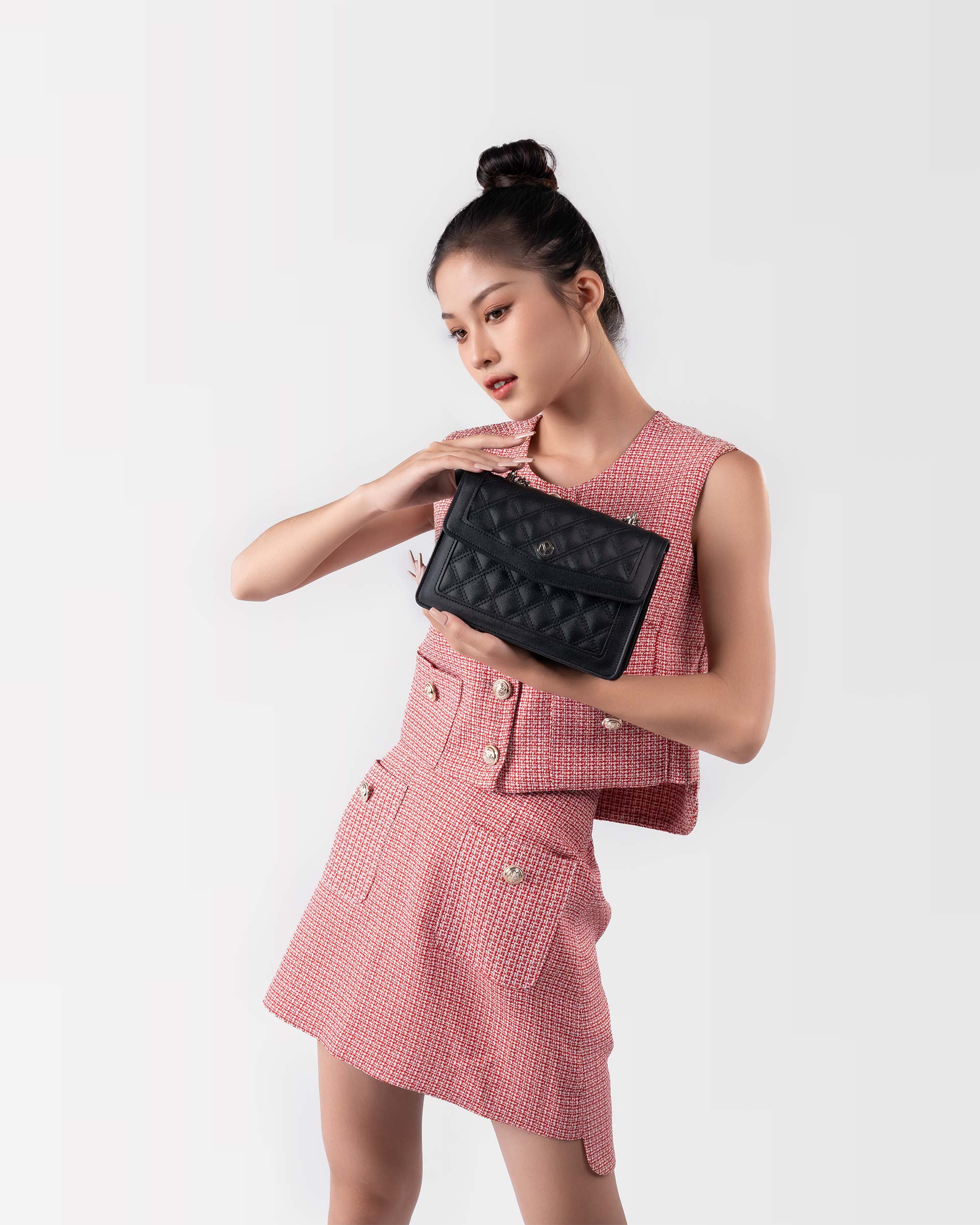 Túi đeo chéo da nữ họa tiết caro YUUMY Seasand YN140