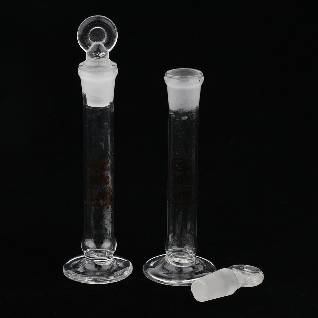 Set Of 4x Micro Volumetric Flask With Base, Ground Stopper, and Permanent graduation line easy to read