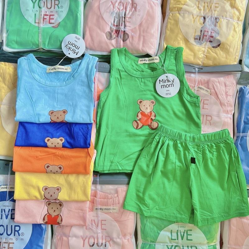 bộ ba lỗi minky mom thun lạnh dành cho bé trai và bé gái 5-18kg