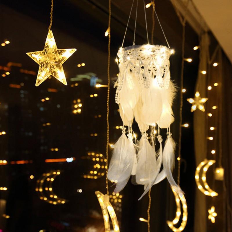 Lưới bắt giấc mơ Dreamcatcher đính lông vũ nhiều màu
