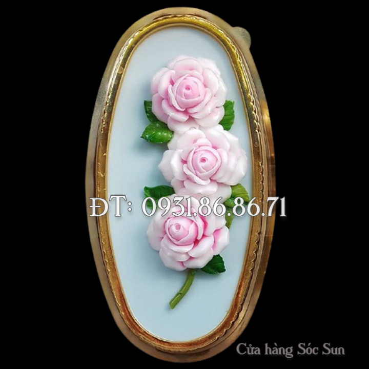 Khuôn silicon hoa hồng cánh tim loại 7 cm - Mã số 1654