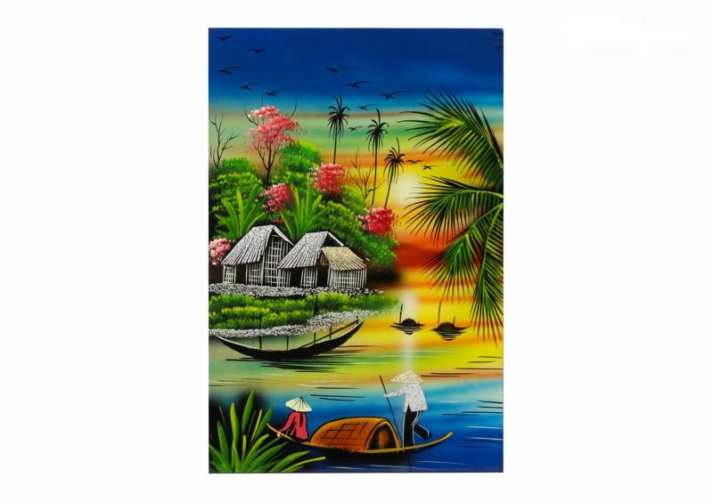 Tranh Sơn Mài Đồng Quê 30x40