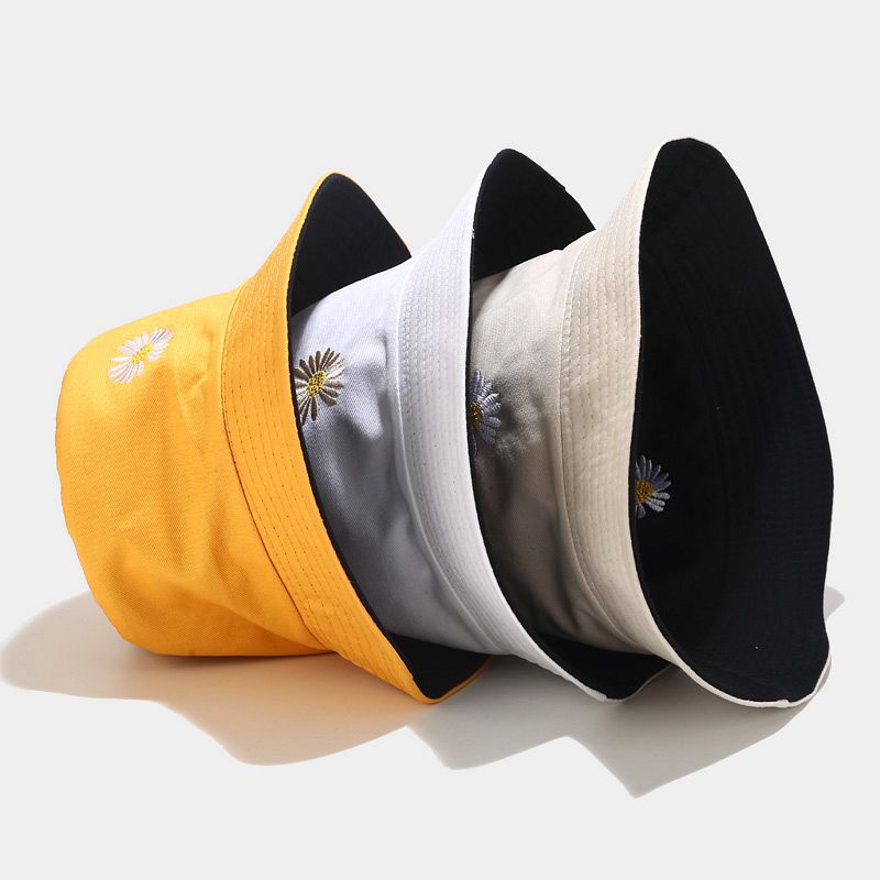 Nón bucket 2 mặt hoa cúc vành rộng 5.5Cm 3 màu