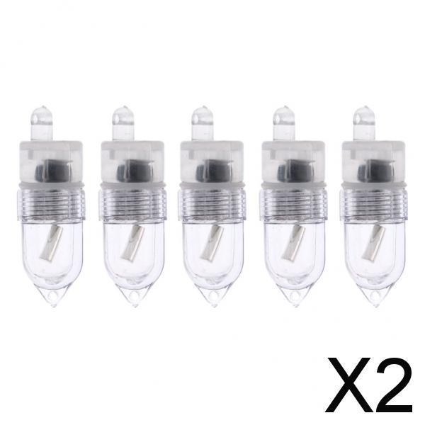 2xSet of 5 Sea Carp Coarse Night Fluorescent Fishing Rod Tip LED Lights Clip