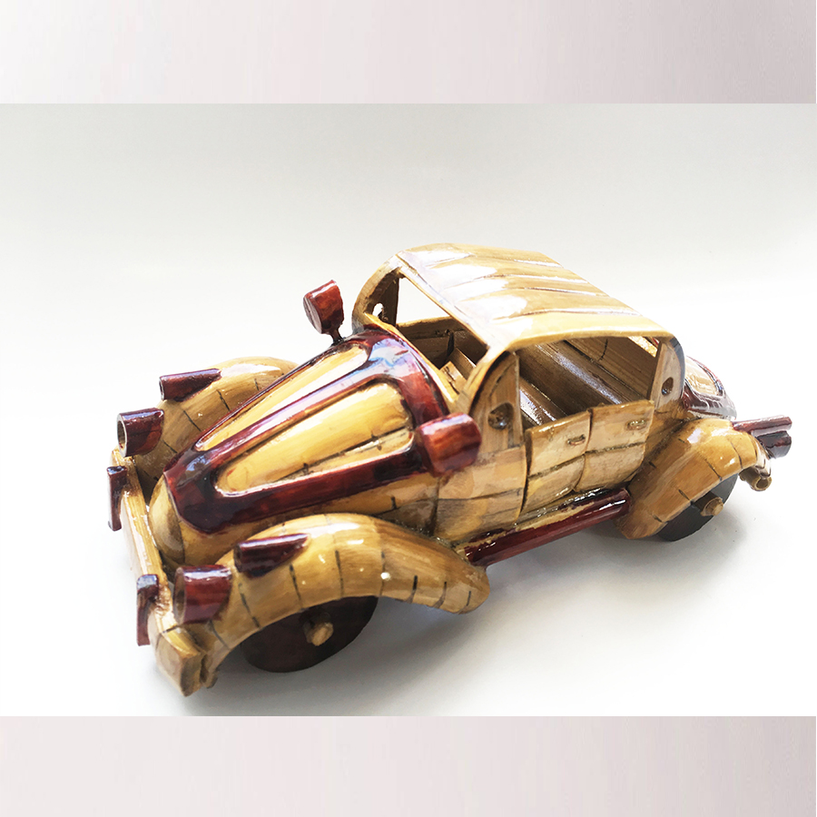 Mô Hình Xe Hơi Citroen Traction Tre Vàng Handmade