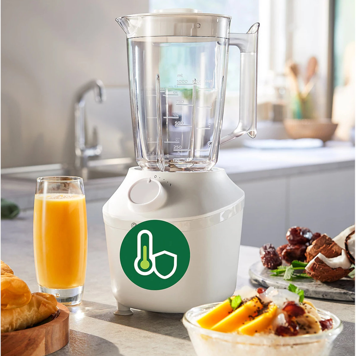 Máy xay sinh tố 2 cối Philips HR2041/10 công suất 450W, xuất xứ Indonesia - Hàng chính hãng