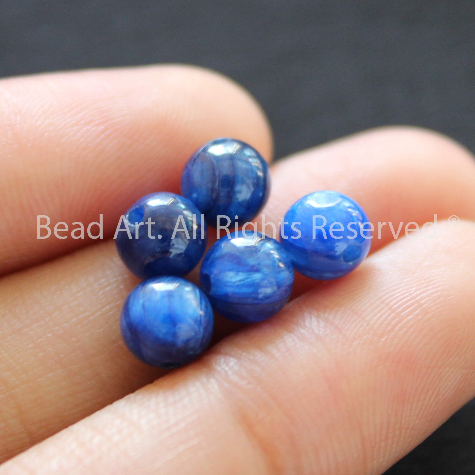 6MM Đá Kyanite Xanh Dương Tự Nhiên Loại AA, Hợp Mệnh Thủy, Mộc, Vòng Tay Phong Thuỷ, Chuỗi Hạt - Bead Art
