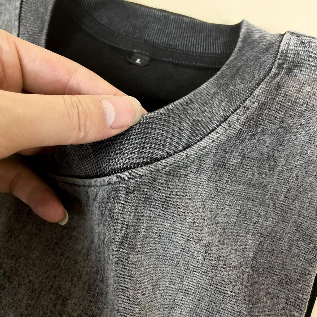Áo thun wash âm dương basic Hogoto shop , Áo thun unisex nam nữ form rộng oversize chất liệu Cotton