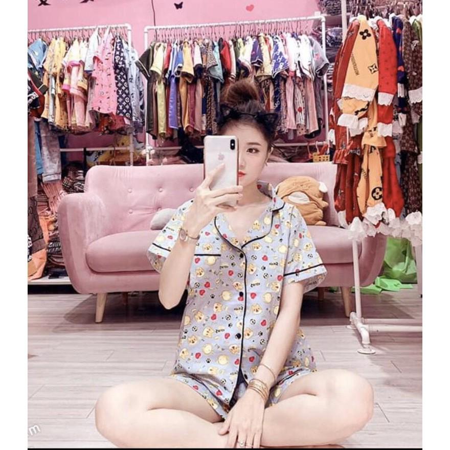 Đồ bộ pijama KATE THÁI loại 1, quần đùi - ẢNH THẬT