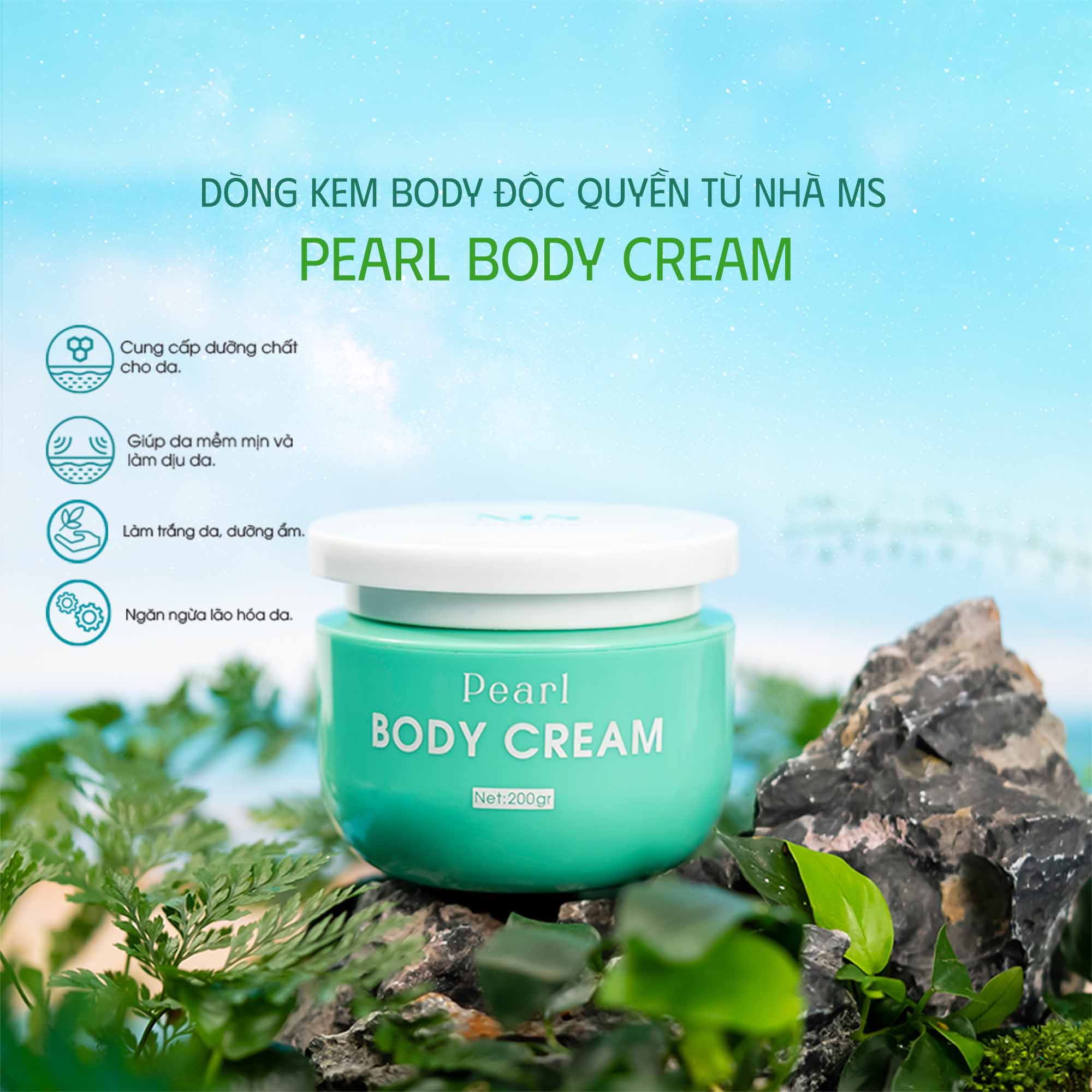 [MUA 5 ĐƯỢC 6] Mua 5 Hộp Kem Dưỡng Body MS Pearl Body Cream 200g Dưỡng Body Trắng Da Ngăn Ngừa Lão Hoá (Tặng 1 Tẩy Tế Bào Chết MS 100ml) - MỸ PHẨM MS COSMETIC