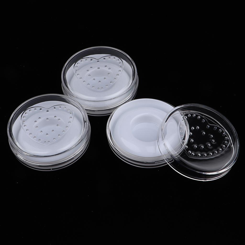 3Pcs Round False Eyelash Storage Case Box Eyelash Holder Container