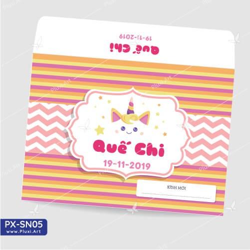 Thiệp thôi nôi – sinh nhật theo yêu cầu Pluxi