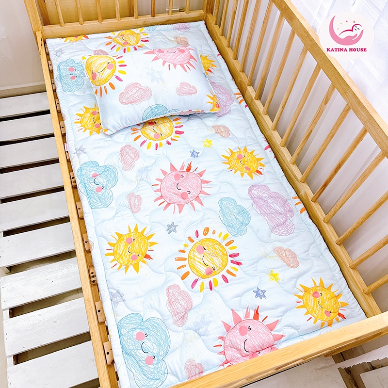 Bộ nệm lớn cho bé tiểu học, trung học Katina House, vải tencel mềm mại thoáng mát, tiện lợi
