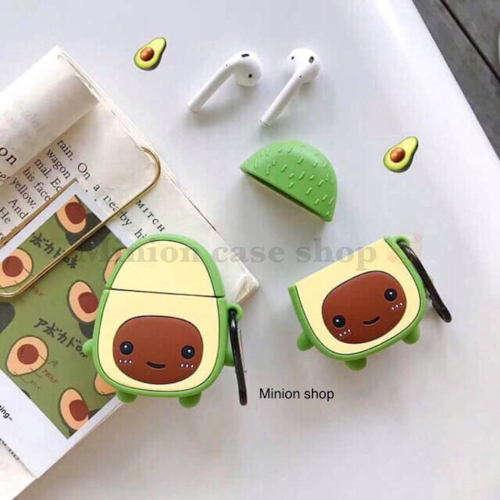 Bao Case Ốp dành cho airpod 1 và 2, tai nghe bluetooth i11,i12, i100, i9s... silicon 3D quả bơ cao cấp
