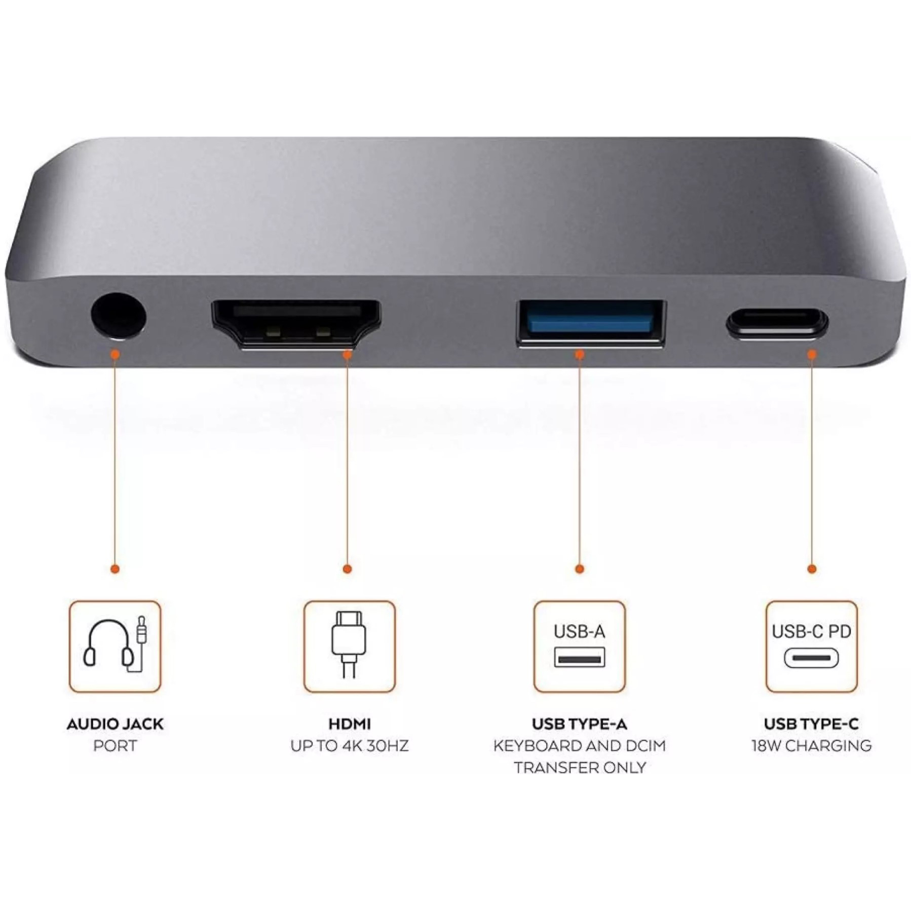 Hub usb type-c hỗ trợ 4 cổng hdmi, usb, pd, aux cho iPad Pro 2020/2018, samsung dex