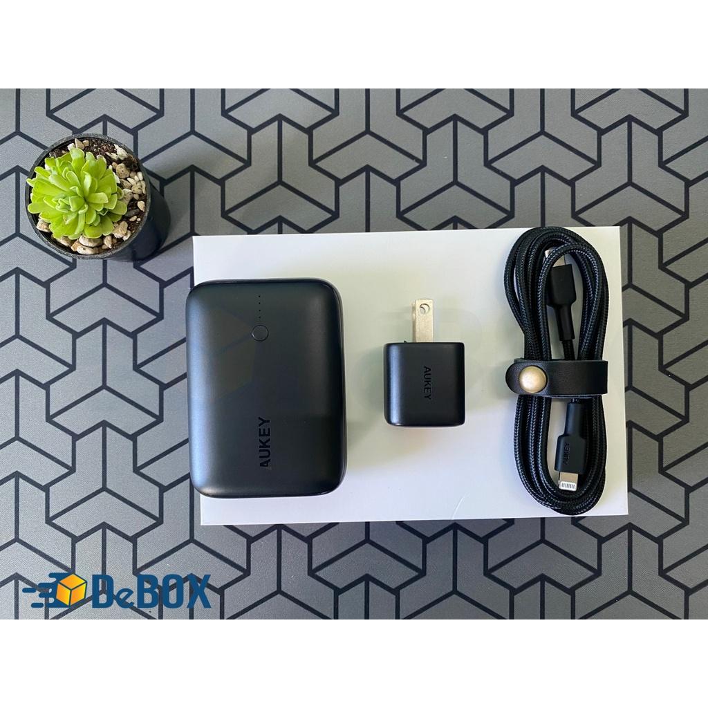 COMBO BỘ PIN SẠC DU LỊCH AUKEY ON THE GO BUNDLE TK-2 (SDP N83S 10.000mAh/Củ B1 20W/Cáp PD CL1 Dài 1,2m) - Hàng Chính Hãng