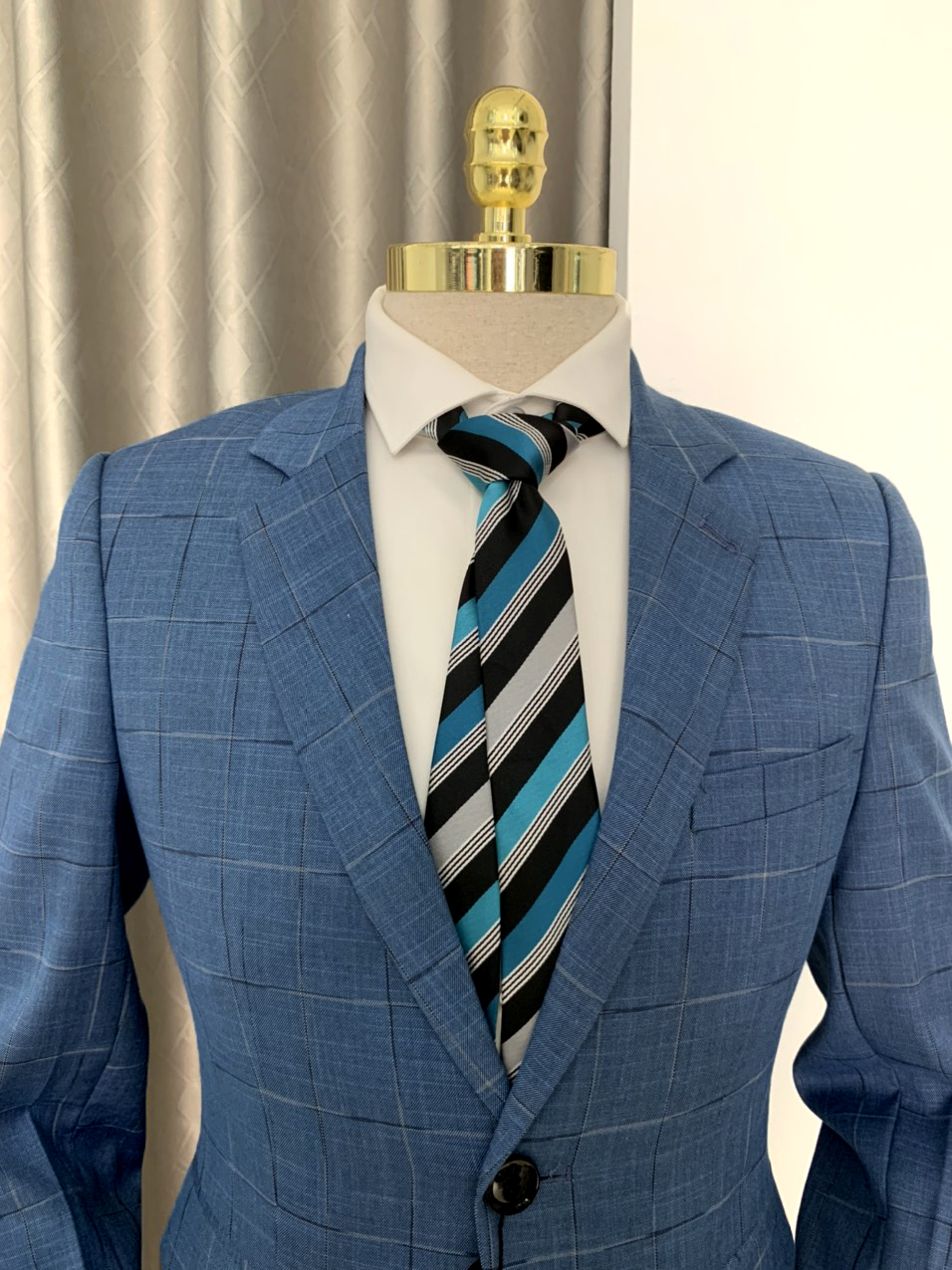 Bộ Vest Nam Cao Cấp Dáng Slim Fit Xanh Navy HDT019