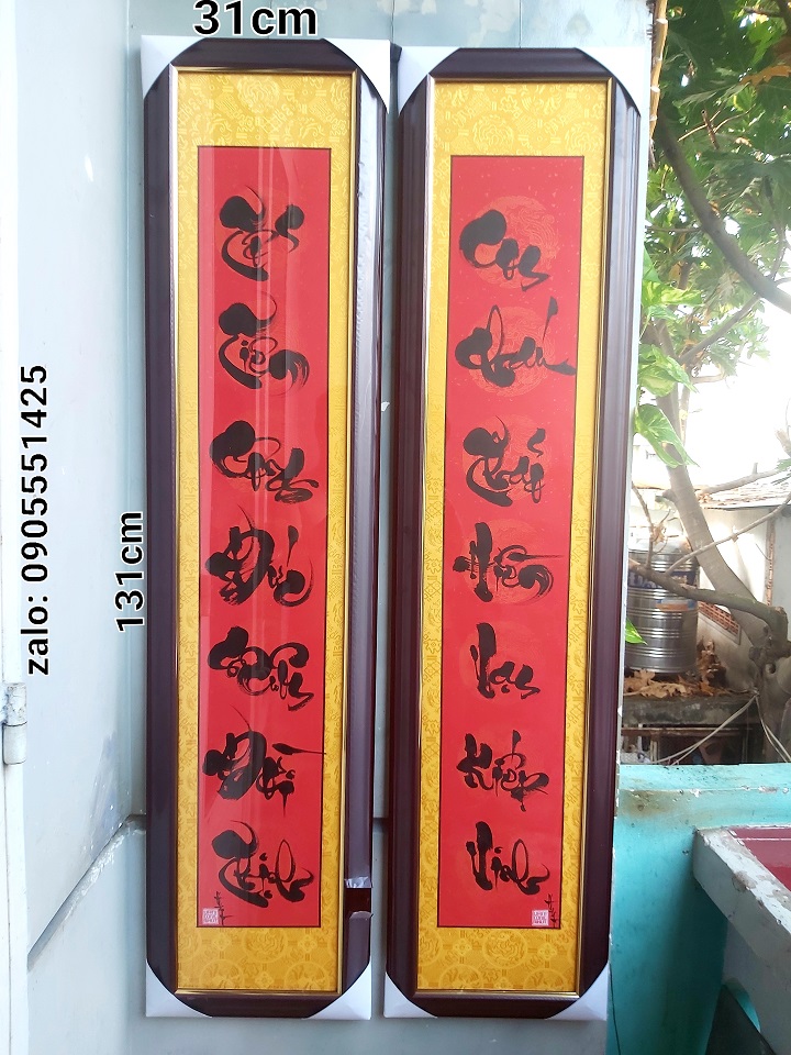 Hoành phi câu đối tổ tiên, khung kính đầy đủ. Quà tặng nhà thờ, ông bà, cha mẹ, quà tết.