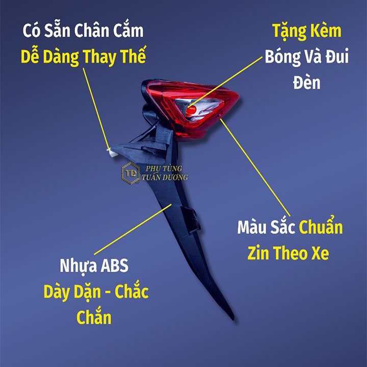 Đuôi Đèn Chắn Bùn Sau Xe Máy Wave  Alpha, Wave A50- A100