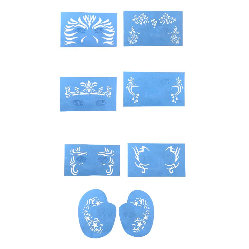 7 Hoa Văn Có Thể Tái Sử Dụng Stencils Vẽ Mặt Stencil Bản Mẫu Halloween Trang Điểm