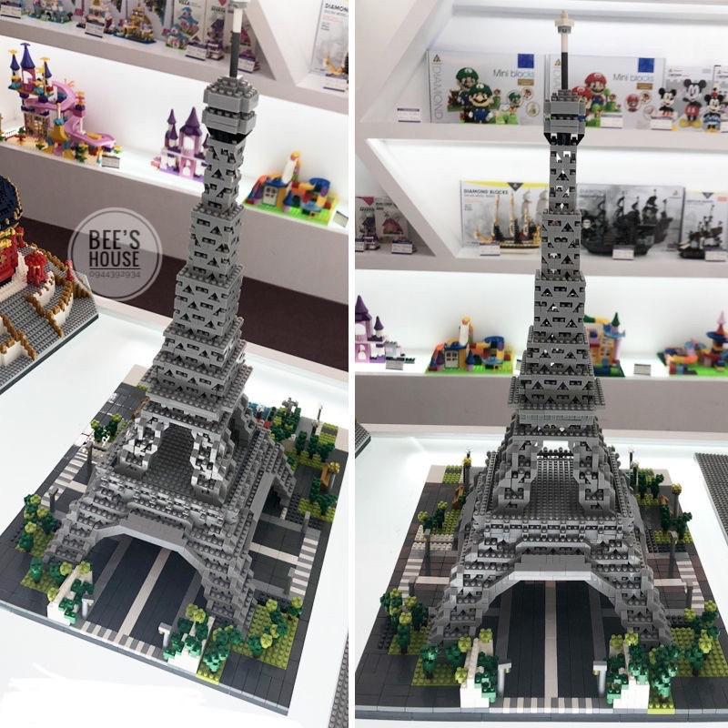 Bộ đồ chơi xếp hình lắp ráp kiến trúc city building- tháp Eiffel Pháp 3600 mảnh ghép đồ chơi xếp hình nanoblock