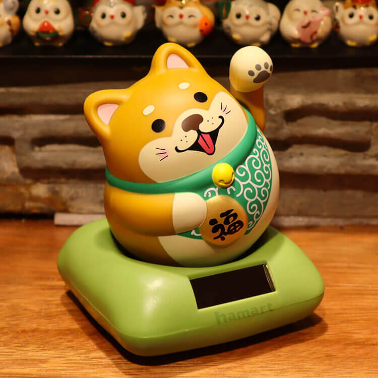 Mô Hình Chó Thần Tài SHIBA INU Nhật Bản Lắc Lư Vẫy Tay Tự Động Hamart Mời May Mắn Bình An Tới Chủ Nhân
