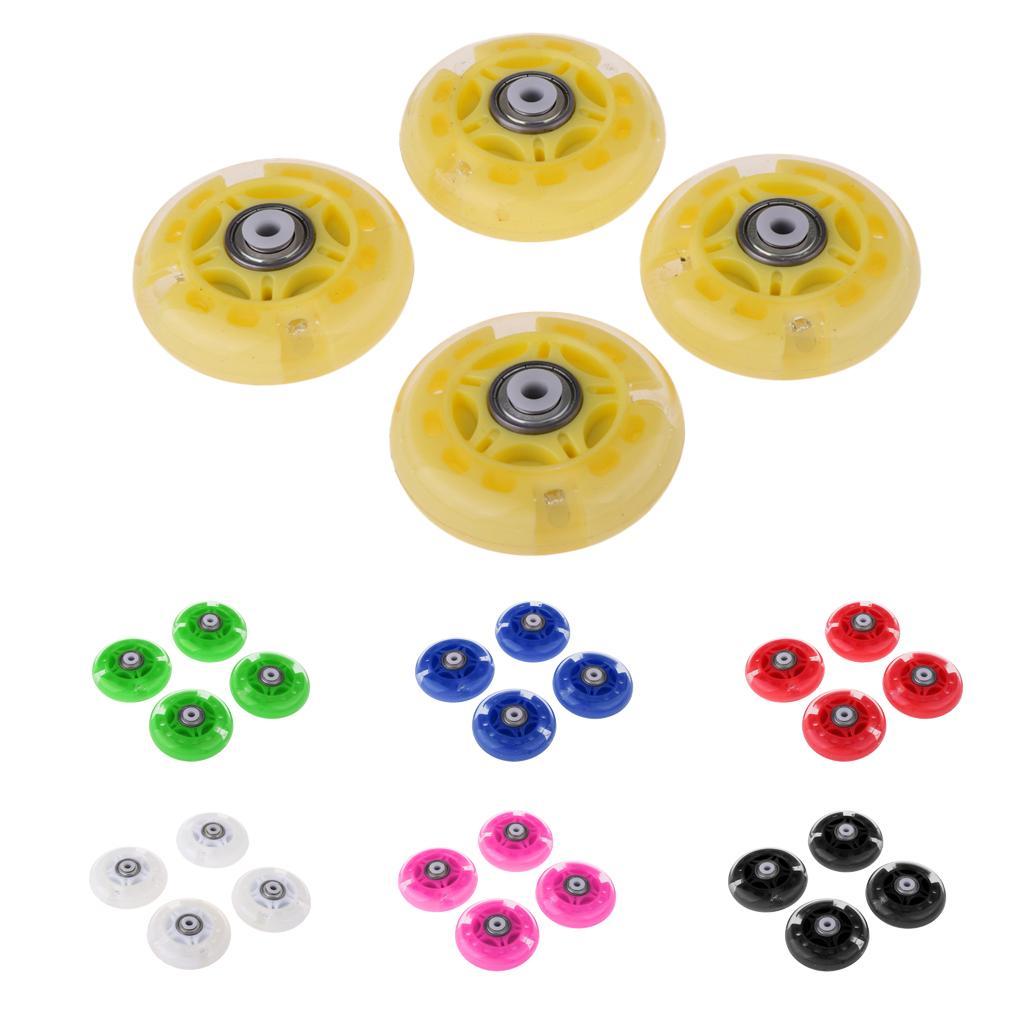 4Pcs Inline Sliding Flash PU Roller Skate Wheels for Skating Shoes