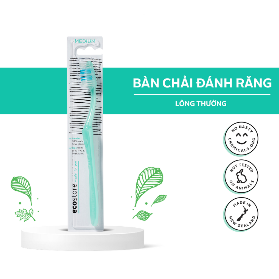 Bàn Chải Đánh Răng Loại Thường Gốc Thực Vật Ecostore - Giao màu ngẫu nhiên