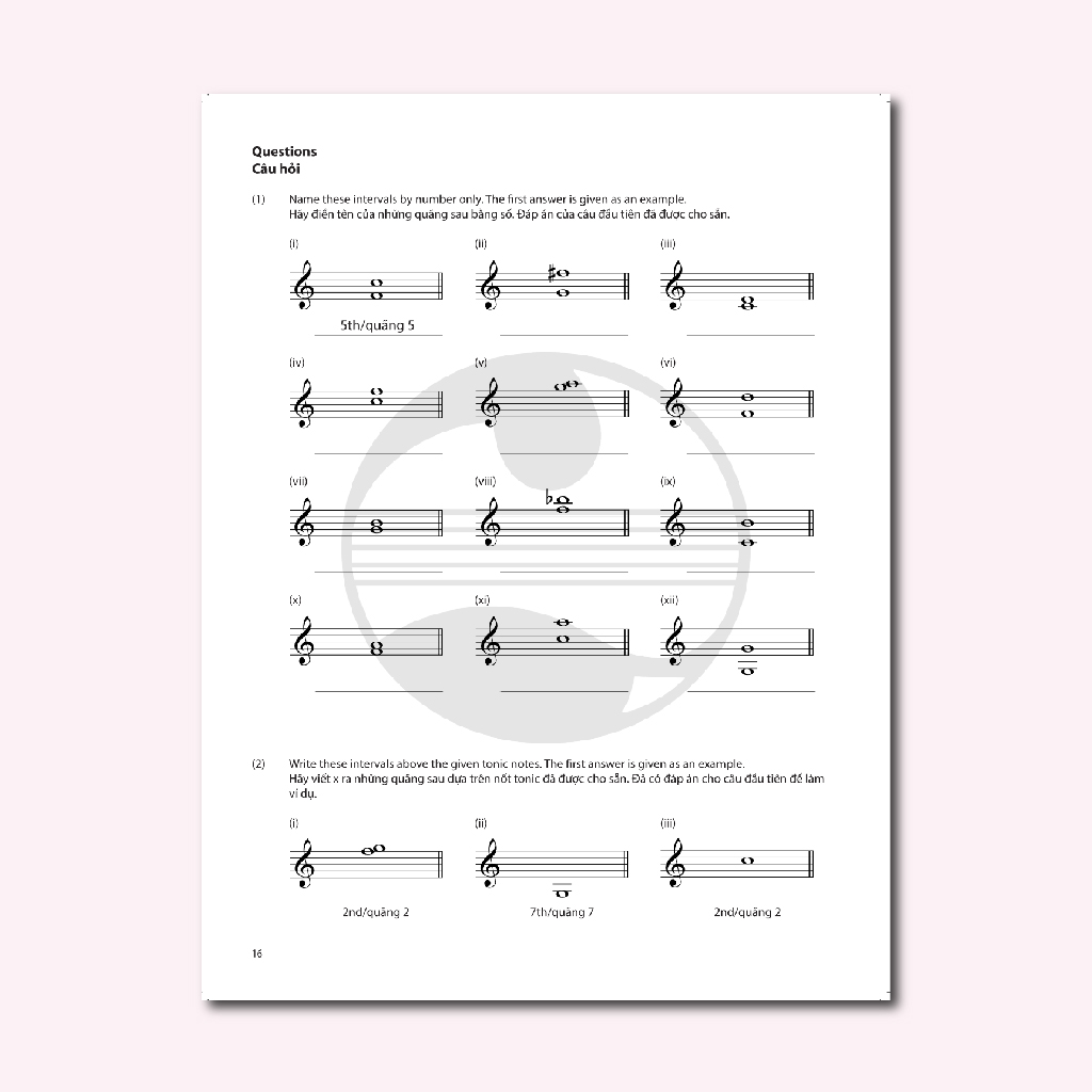 AMEB Theory of Music Grade 1 Part 4 Song ngữ Việt-Anh | Lý thuyết Âm nhạc (Sách học và bài tập)