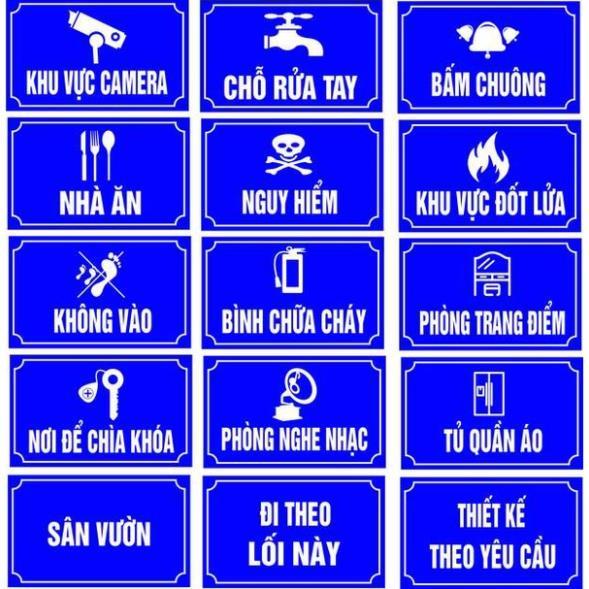 Bảng phòng khách, nghe nhạc, phòng tắm, phòng gia đình, thư giãn, toilet, phòng ăn, cấm lửa....