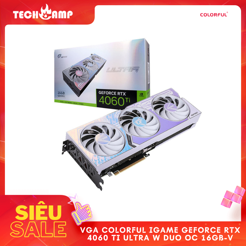 Card màn hình Colorful iGame GeForce RTX 4060 Ti Ultra W DUO OC 16GB-V - Hàng chính hãng