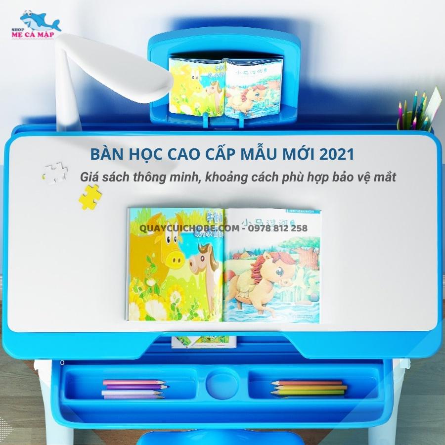 Bàn học cho bé TẶNG ĐÈN LED + GIÁ SÁCH sale giá nhập, bàn học thông minh cho bé