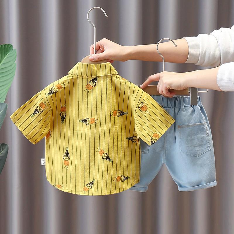 BSN3 Size 80-120 (6-21kg) bộ Áo sơ mi chất đẹp + Quần Jean cho bé HÀNG QUẢNG CHÂU