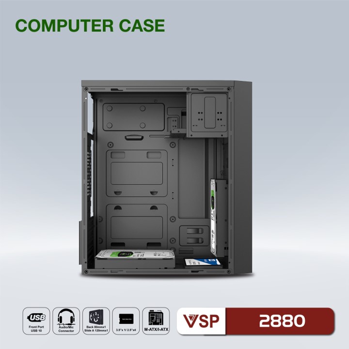 Vỏ máy tính 2880 Case Văn Phòng Chuẩn mATX