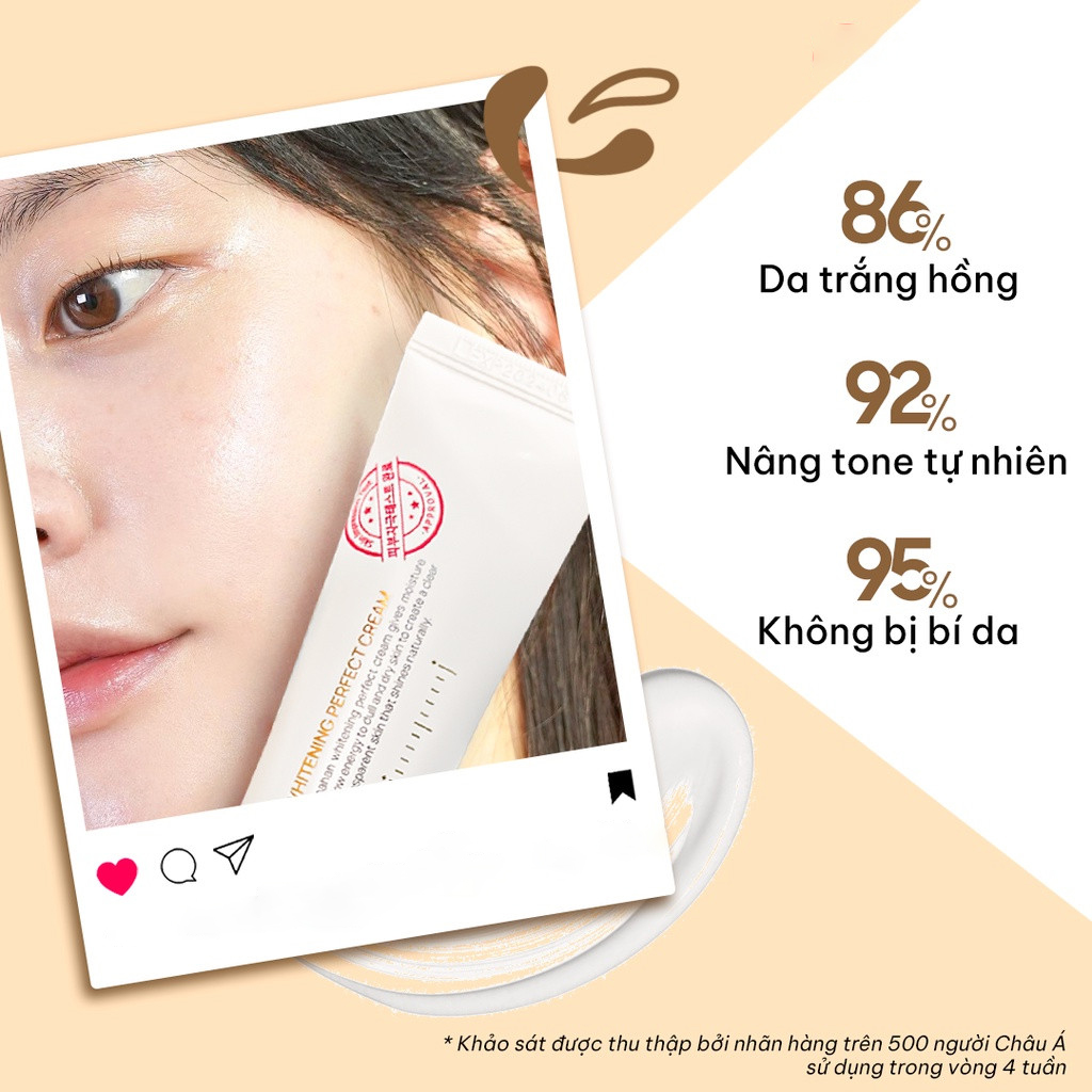 Kem Dưỡng Da Đa Năng 3 in 1 Dermahan Whitening Perfect Cream 40ml