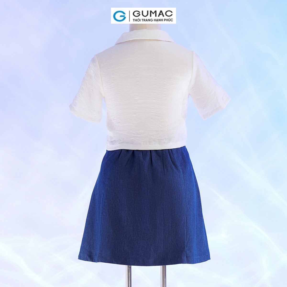 Chân váy A bigsize xẻ trước thời trang GUMAC VD10036