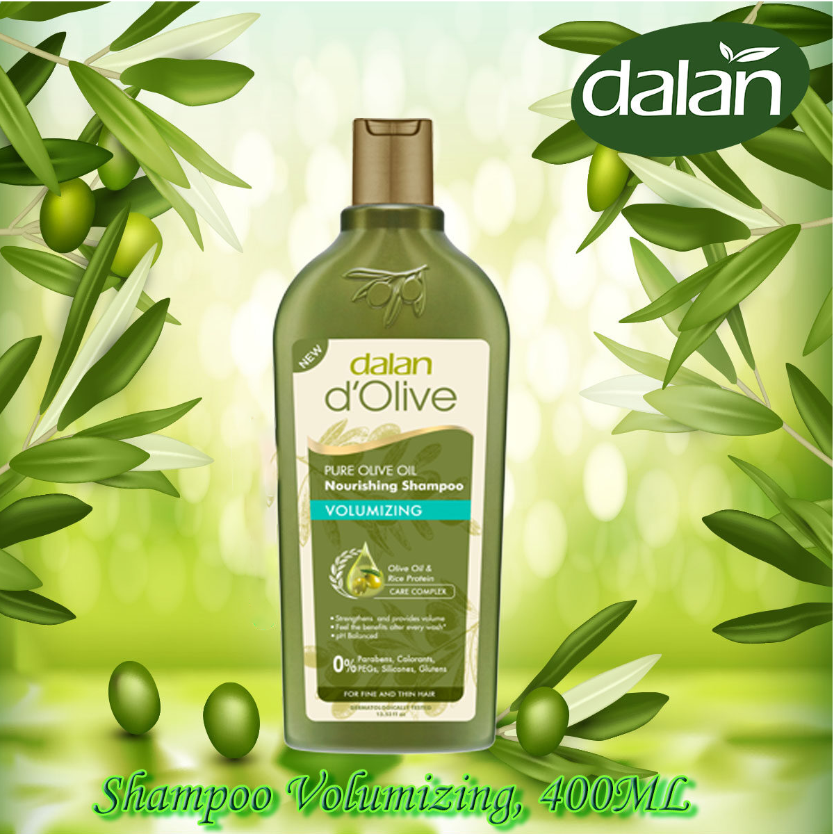 Dầu Gội Oliu Cho Tóc Mỏng Và Yếu Dalan D'Olive Shampoo Nutrition Volumizing (400ml)