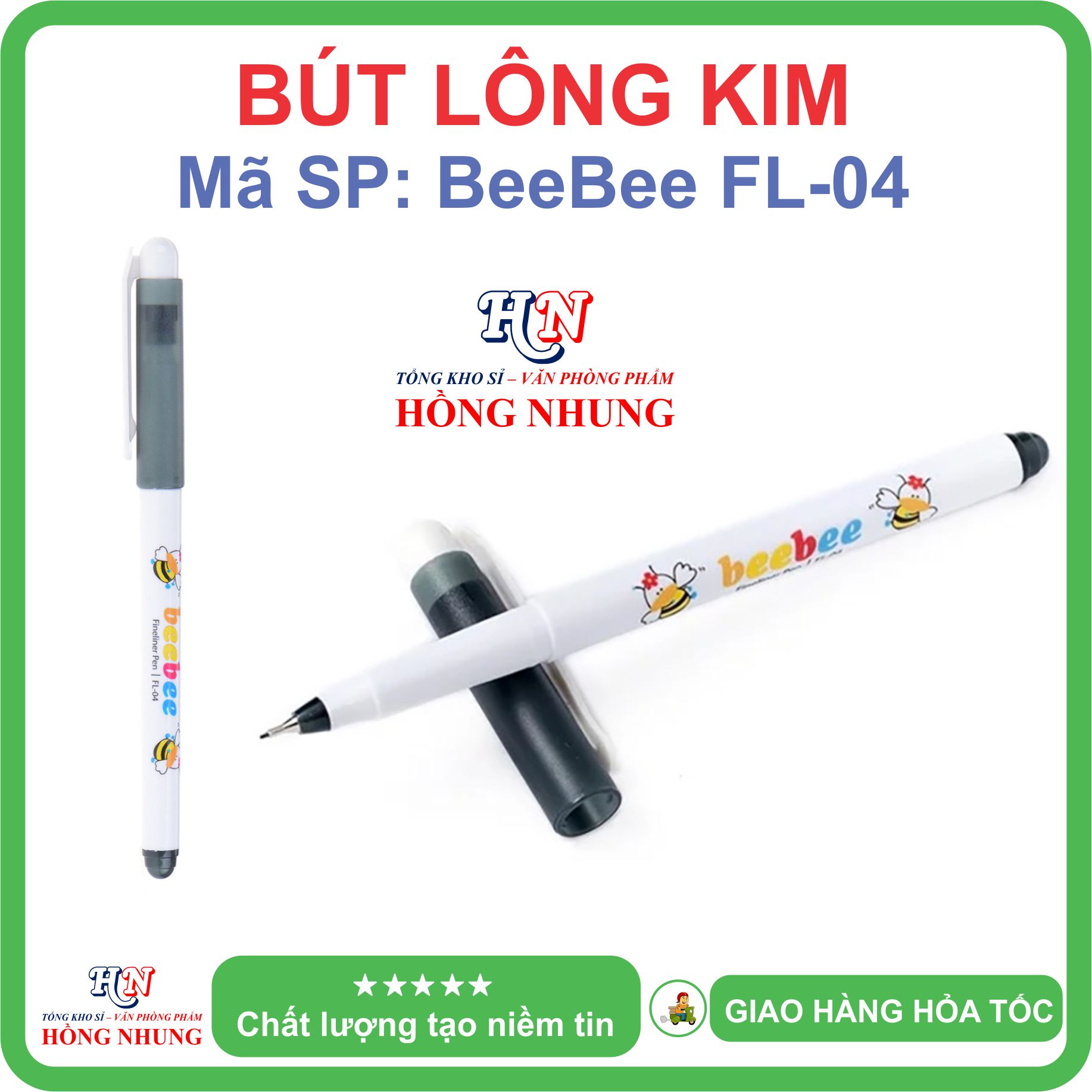 [SÉT] COMBO Hộp 10 Bút lông kim con ong Beebee FL-04, Bút Thiên Long, An Toàn, Không Độc Hại, Kiểu dáng dễ thương