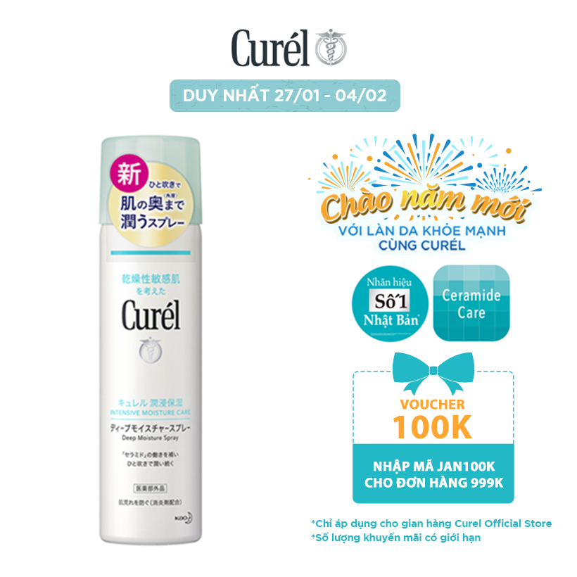 Xịt dưỡng da cấp ẩm chuyên sâu Curél Intensive Moisture Care Deep Moisture Spray 150g